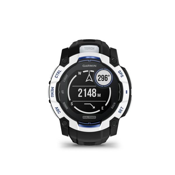 ガーミン Instinct 3 Dual Power Whitestone 010-02935-33 国内正規品 ソーラー充電 スマートウォッチ GPS 衝撃に強い 卒業祝いの画像