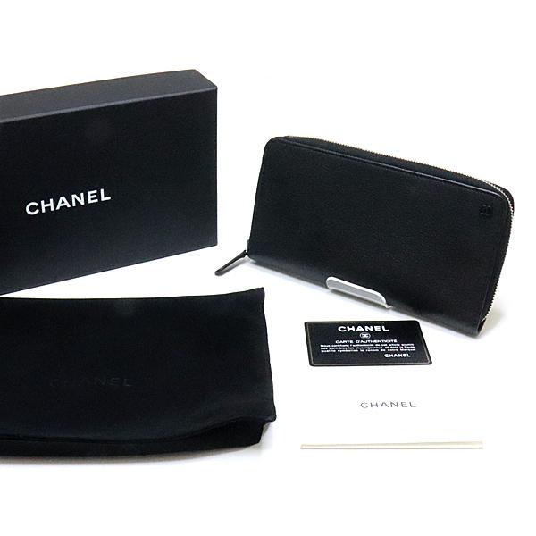シャネル CHANEL ロング ジップ ウォレット AP1088 ブラック ミニココ 
