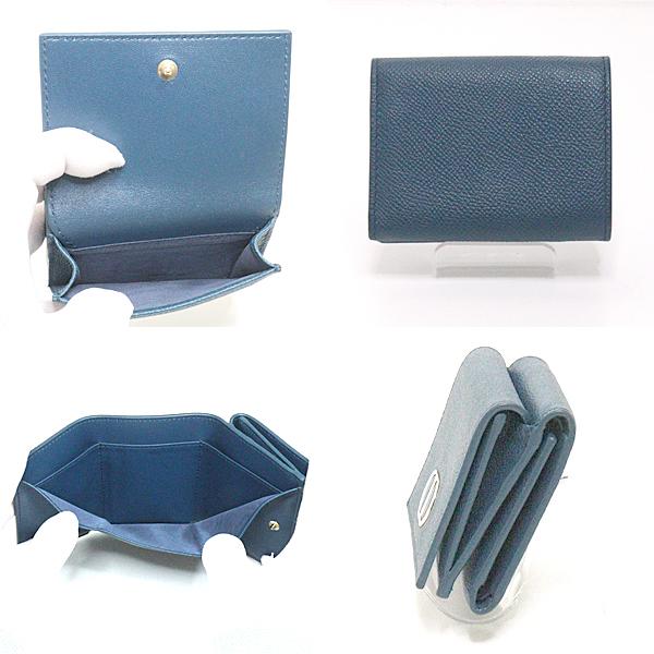 DIOR ディオール 30 MONTAIGNE コンパクト ウォレット スティールブルー S2084OBAE Aランク 割引売り出し