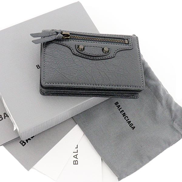 BALENCIAGA バレンシアガ カードケース 名刺入れ レザー 477453 グレー