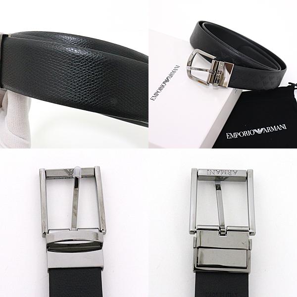 エンポリオアルマーニ EMPORIO ARMANI  ブラック 型押しカーフ アフターダーク 未使用 EMPORIO ARMANI エンポリオアルマーニ ブラック 型押しカーフ アフター