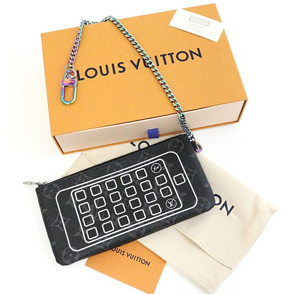 ルイヴィトン LOUIS VUITTON フラグメント コラボ iPhone ポーチ M64433 ブラック グレー レインボーカラー金具 未使用品｜kadusaya78｜02