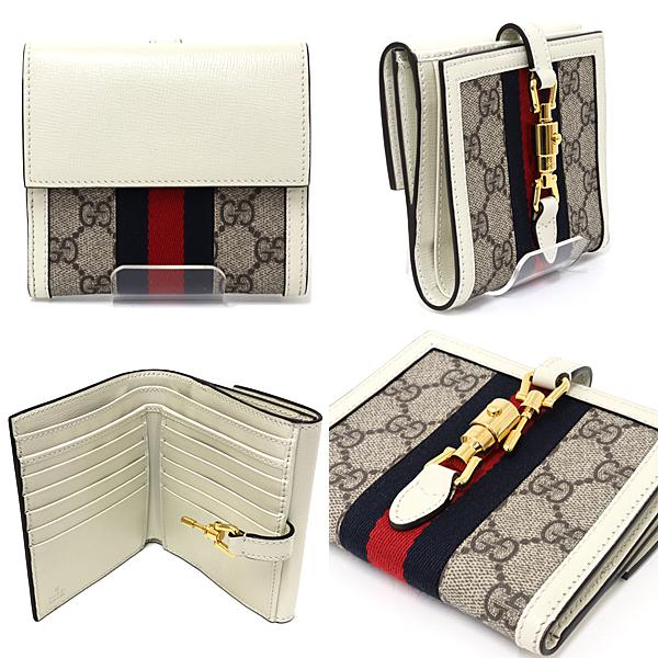 グッチ GUCCI  ジャッキー 1961 ウォレット 二つ折り財布 GGスプリーム キャンバス 658550 ホワイト ゴールド金具 未使用品｜kadusaya78｜03