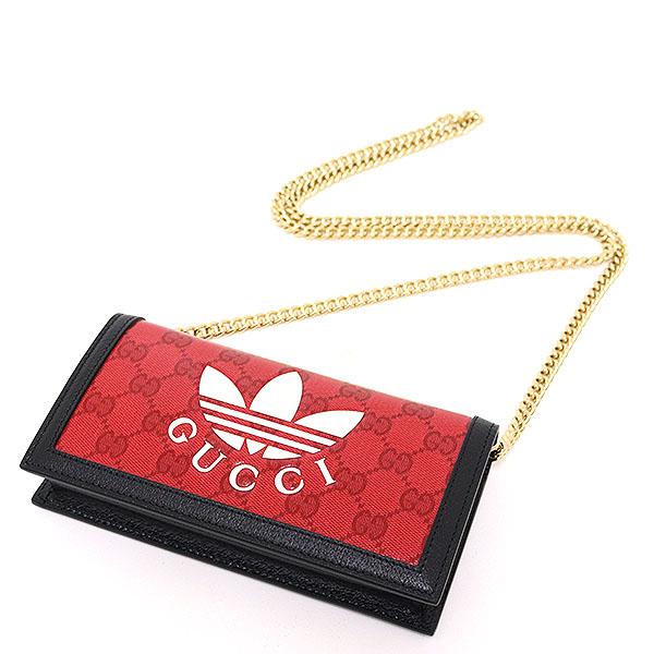 GUCCI グッチ GUCCI×adidas チェーン付きウォレット レッド/ブラック