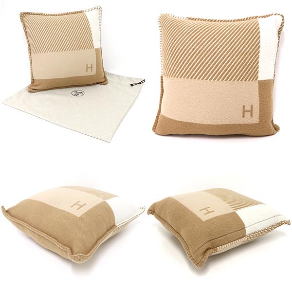 HERMES エルメス クッション Hリヴィエラ 毛 カシミア H103423M HERMES エルメス クッション Hリヴィエラ 毛 カシミア H103423M