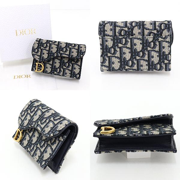 【中古・美品】 クリスチャン・ディオール(Christian Dior) オブリーク Saddle Bloom　カードケース Dior - 【中古・美品】 クリスチャン・ディオール(Christian Dior