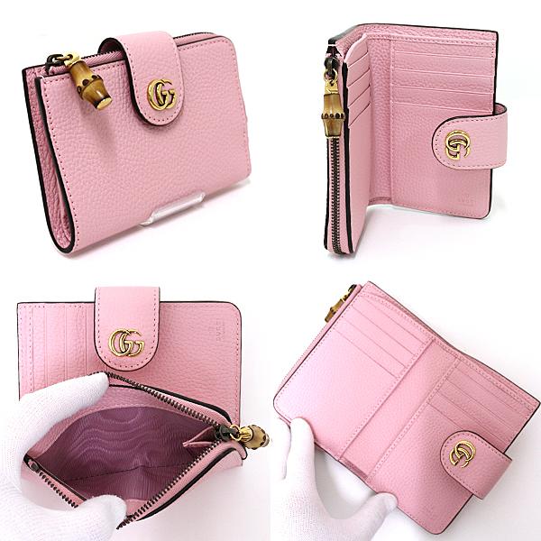 GUCCI（グッチ） バンブー付き ダブルG ミディアム ウォレット 二 