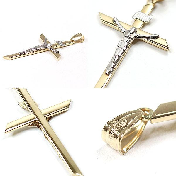 k18.750.wgコンビ.キリスト.クロス.ペンダント.トップ.純金 K18YG×K18WG イエスキリスト クロス ペンダントトップ 1.9g コンビ