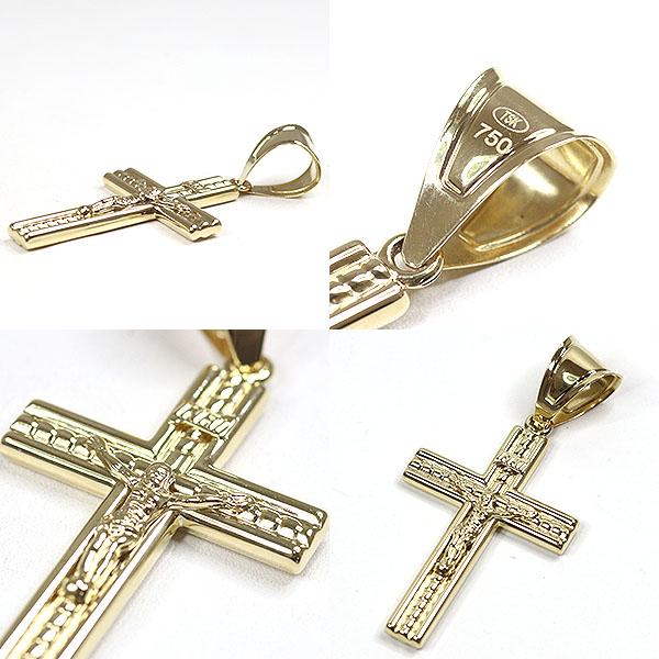 K18YG イエスキリスト クロス ペンダントトップ 5.1g 750YG 大  