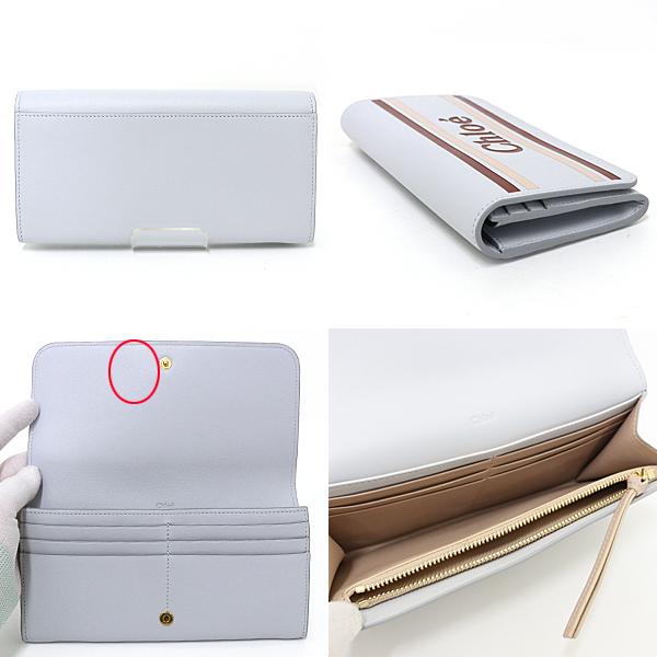 クロエ Chloe VICK ロングウォレット 長財布 レザー ライトグレー系 マルチカラー ゴールド金具 未使用品 Chloe（クロエ） Chloe VICK ロングウォレット 長財布 レザー ライト