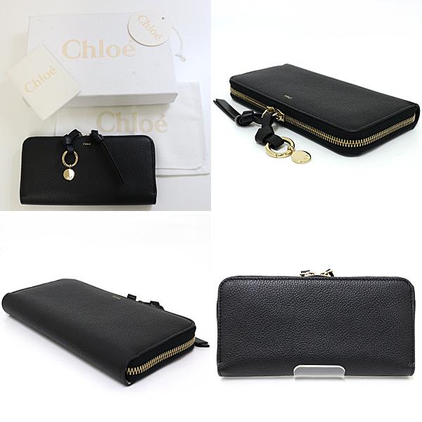 新品✨Chloe クロエ　ALPHABETジップ付きロング ウォレット　現行 グレインレザー製Alphabetジップ付きロング ウォレット ブラック