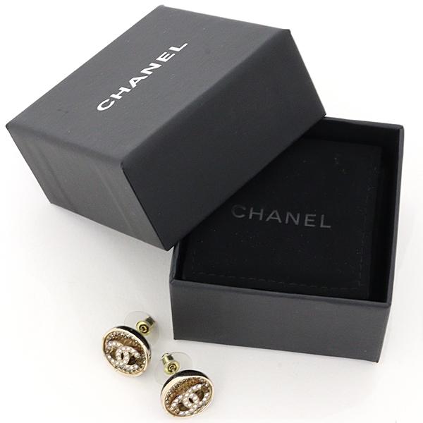 CHANEL シャネル ココマーク CCロゴ ピアス ストラス メタル ABA407 