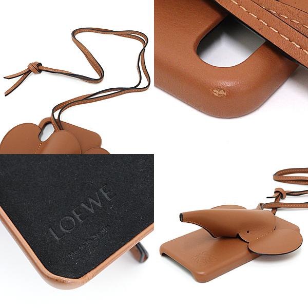 LOEWE（ロエベ） iPhoneケース X/XS用 アナグラム エレファント タン