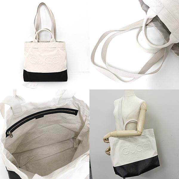 GUCCI（グッチ） エンボス ディテール付き キャンバス トートバッグ