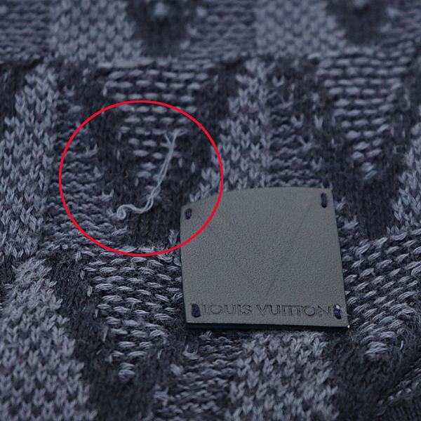 ルイヴィトン マフラー エシャルプ・ガストン V グレー コットン85%/カシミヤ15% M70044【中古】 LOUIS VUITTON（ルイ・ヴィトン） マフラー エシャルプ・ガストン V