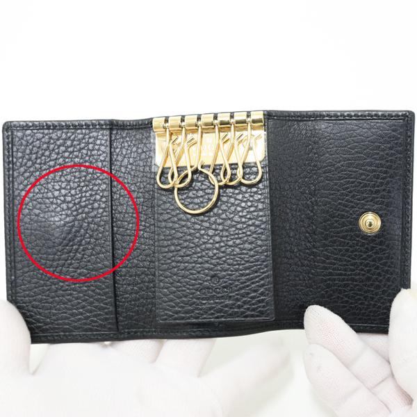 グッチ GUCCI GGマーモント 6連キーケース 456118 ブラック ゴールド金具 【中古】Sランク GUCCI（グッチ） GUCCI GGマーモント 6連キーケース 456118 ブラック