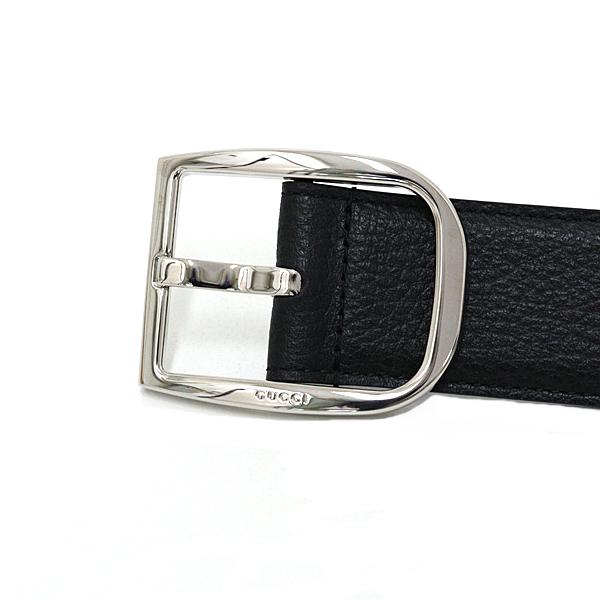 グッチ GUCCI メンズ ベルト 85・34 レザー 449716 CAO0N ブラック シルバー金具 未使用品 GUCCI（グッチ） メンズ ベルト 85・34 レザー 449716 CAO0N ブラック