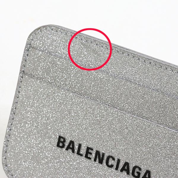 バレンシアガ BALENCIAGA カードケース 593812 メタリック シルバー ロゴ カードホルダー【中古】Sランク BALENCIAGA（バレンシアガ） カードケース 593812 メタリック シルバー