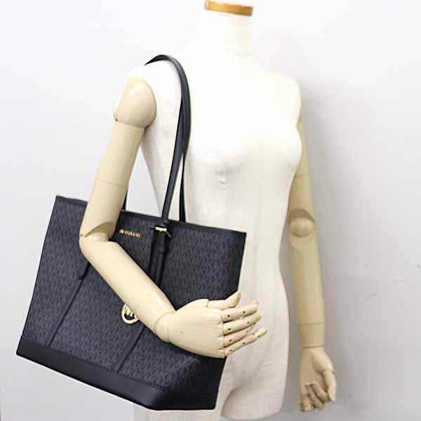 MICHAEL KORS マイケルコース JET SET TRAVEL トップジップ トート ラージ MKシグネチャー 35T0GTVT3V ブラック 【中古】Sランク MICHAEL KORS（マイケルコース） JET SET TRAVEL トップジップ トート