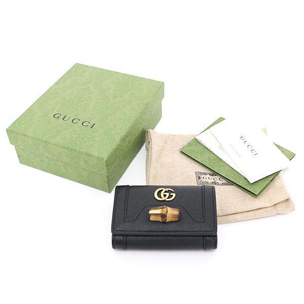 GUCCI グッチ ダイアナ キーケース ブラック 658636 バンブー レザー ダブルG 6連 未使用品 GUCCI（グッチ） ダイアナ キーケース ブラック 658636 バンブー