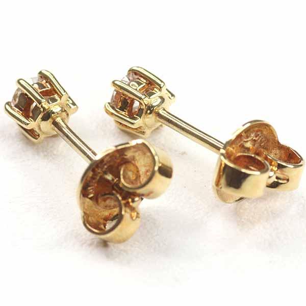 MIKIMOTO ピアス 8mm MIKIMOTO ミキモト ダイヤモンドピアス 一粒ダイヤ イエロー