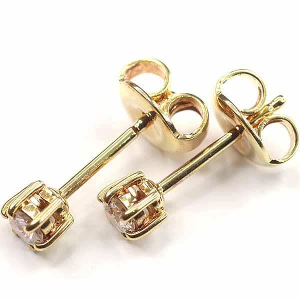 MIKIMOTO ピアス 8mm MIKIMOTO ミキモト ダイヤモンドピアス 一粒ダイヤ イエロー