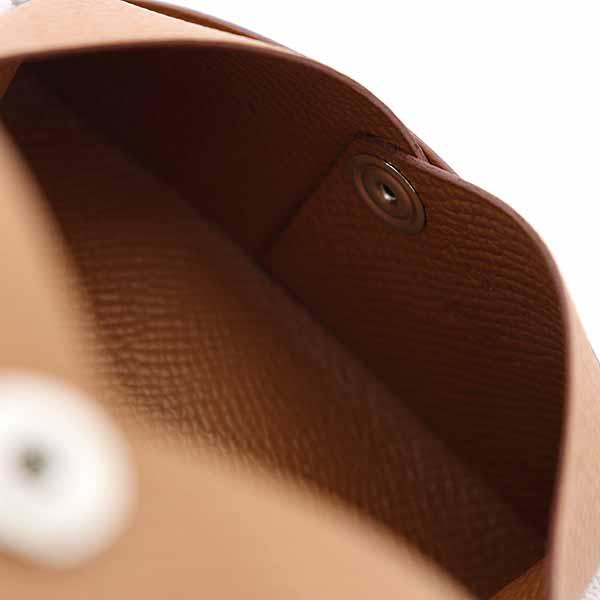 エルメス HERMES カルヴィ カードケース 名刺入れ ヴォーエプソン ゴールド B刻印 2023年製 レザー シルバー金具 【中古】Sランク_5