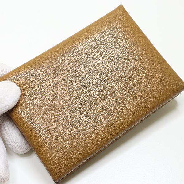HERMES（エルメス） カルヴィ デュオ カードケース ゴールド