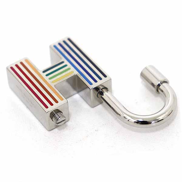 エルメス HERMES キーホルダー クイズ・レインボー カデナ 南京錠 キーリング H077309FP02 マルチカラー 【中古】Sランク HERMES（エルメス） キーホルダー クイズ・レインボー カデナ 南京錠