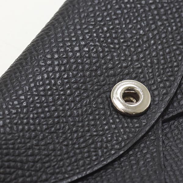 エルメス HERMES カルヴィ カードケース ヴォー・エプソン ブラック W刻印(2024年製)【中古】Sランク HERMES（エルメス） カルヴィ カードケース ヴォー・エプソン ブラック