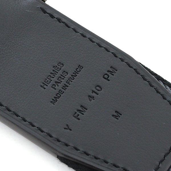 エルメス HERMES ダブルDリング キャンバスベルト ブラック×グレー シルバー金具 Y刻印(2020年製) 【中古】 HERMES（エルメス） ダブルDリング キャンバスベルト ブラック×グレー