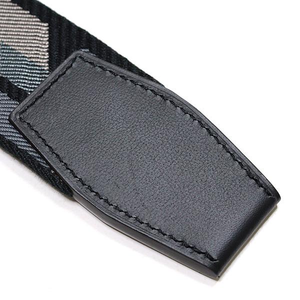 エルメス HERMES ダブルDリング キャンバスベルト ブラック×グレー シルバー金具 Y刻印(2020年製) 【中古】 HERMES（エルメス） ダブルDリング キャンバスベルト ブラック×グレー