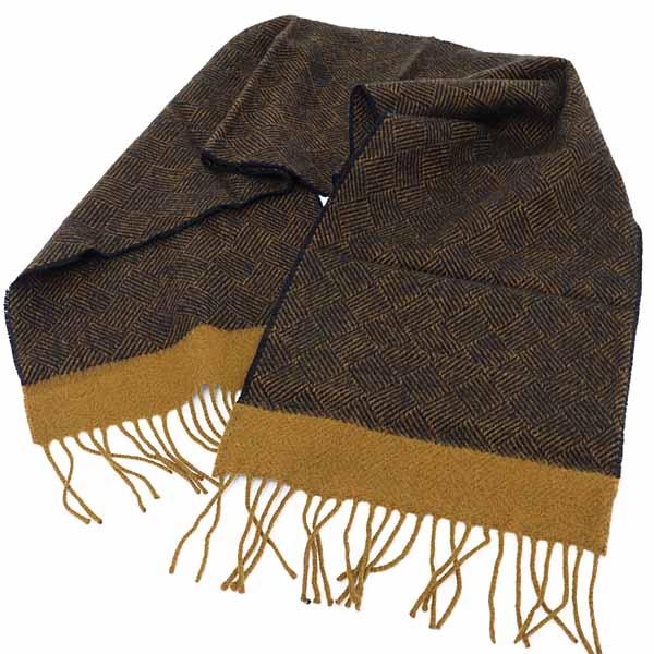 クリスチャン ディオール ムッシュ Christian Dior MONSIEUR ラムウール マフラー ブラック ブラウン系 【中古】Sランク Christian Dior（クリスチャン・ディオール） クリスチャン ディオール