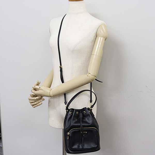 プラダレザーバケットショルダーバッグ　2way PRADA（プラダ） デュエット バケットバッグ 2WAY ショルダー 巾着