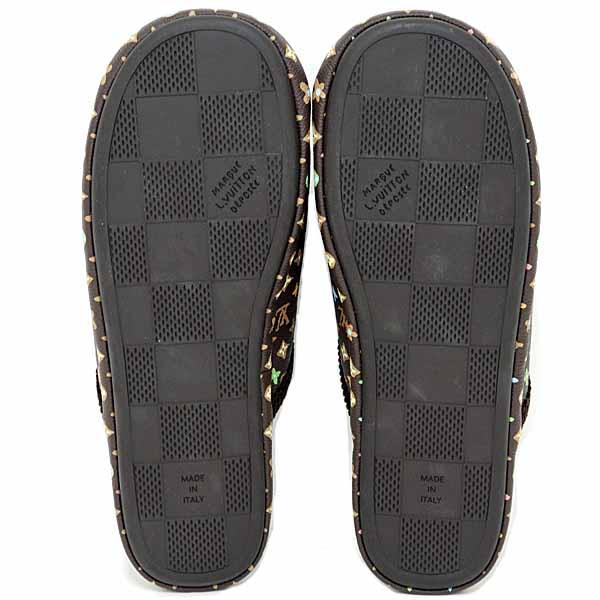 LOUIS VUITTON ルイ ヴィトン LV パレス・ライン ミュール スリッパ ルームシューズ モノグラム・クラギー モカ マルチカラー 【中古】A LOUIS VUITTON（ルイ・ヴィトン） ルイ ヴィトン LV パレス・ライン