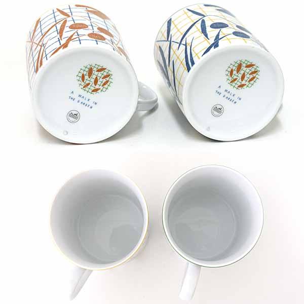 エルメス HERMES マグ 〈ウォーク イン ザ ガーデン〉 2個セット マグカップ ポーセリン P043031P/P043131P ブルー/オレンジ 未使用品 HERMES（エルメス） マグ 〈ウォーク イン ザ ガーデン〉 2個セット