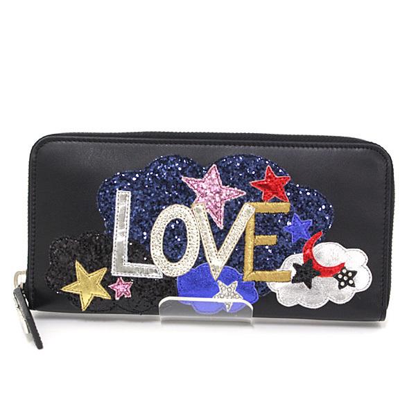 短納期 早者勝ち サンローラン Saint Laulent Paris フルジップウォレット ブラック マルチカラー カーフ 長財布 Ysl スパンコール Love 星 パッチワーク 新品同様 ランキング入賞商品 Www Skylanceronline Com