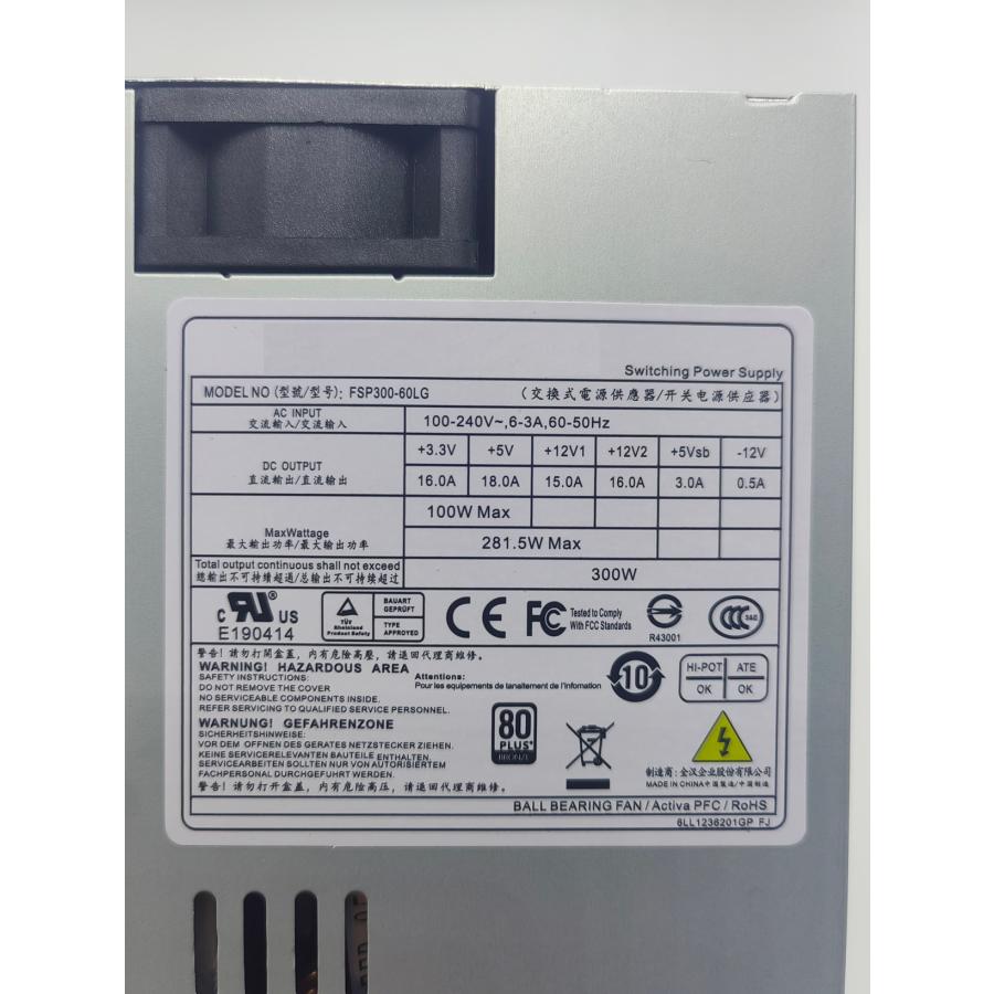 交換用300W 1U電源ユニット FSP300-60LG FSP300-60GHT FLEX 一体型