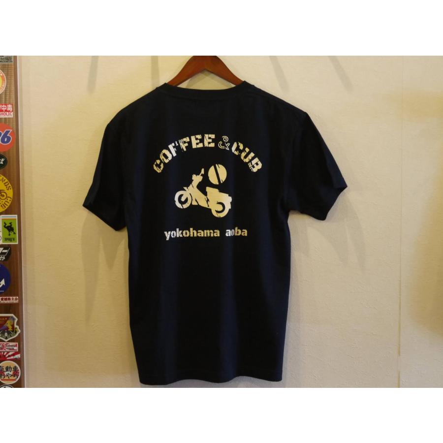 喫茶コカブ オリジナル カブ Tシャツ 全2色 ネイビー ボルドー バイク