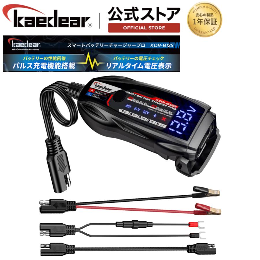 Kaedear（カエディア） バイク バッテリー充電器 USB 入力 12V/6V