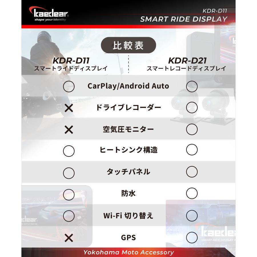 Kaedear(カエディア) スマートライドディスプレイ KDR-D11 バイクカープレイ バイク用カープレイ Apple Carplay Android Auto｜kaedear｜05