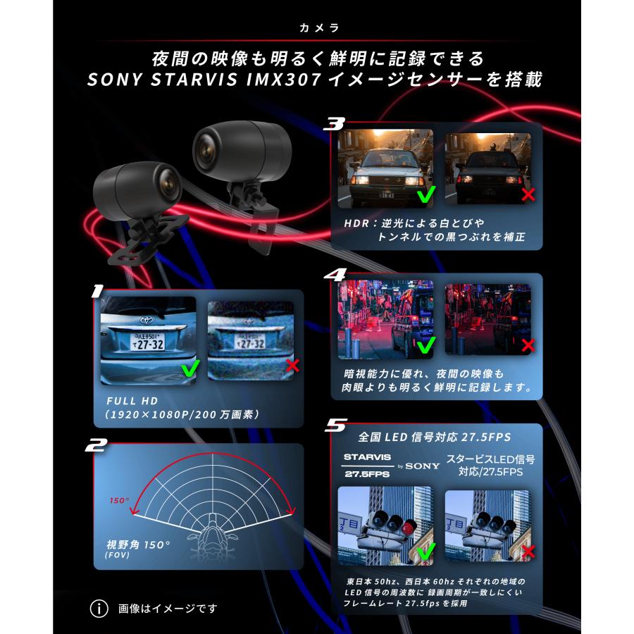Kaedear バイク ドライブレコーダー バイク用 ドラレコ 防水 Kaedear バイク ドライブレコーダー バイク用 ドラレコ 防水