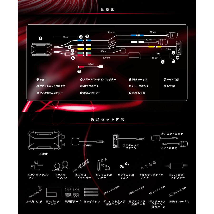 Kaedear（カエディア） バイク ドライブレコーダー バイク用 ドラレコ