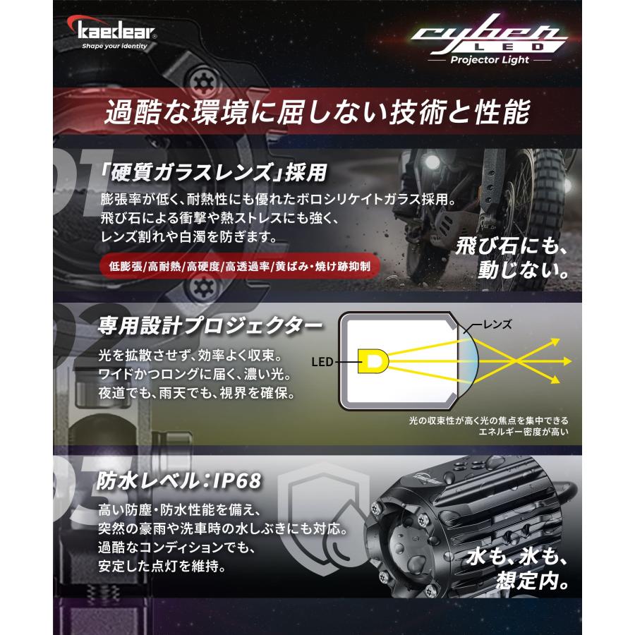 Kaedear（カエディア） 【 爆光フォグ 】 バイク フォグランプ LED
