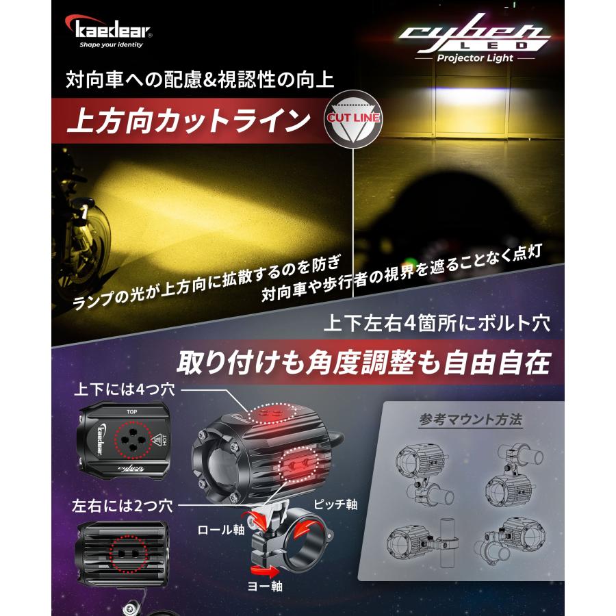 Kaedear（カエディア） 【 爆光フォグ 】 バイク フォグランプ LED