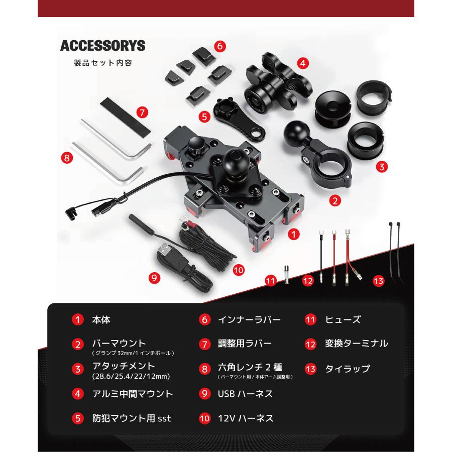 Kaedear（カエディア） バイク 自転車 スマホホルダー メタルクロー