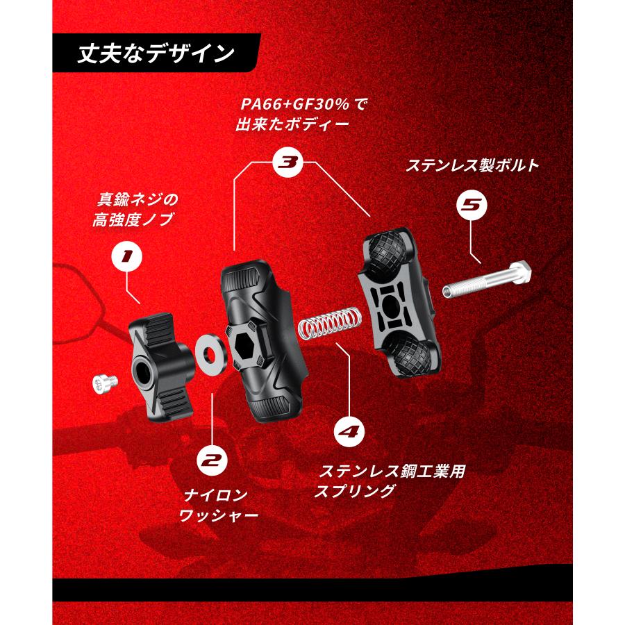 Kaedear（カエディア） バイク マウント 中間マウント 25.4mm 1インチ