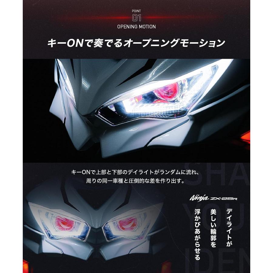 CyberLED(サイバーLED) ヘッドライト カスタム フル LED プロジェクター kawasaki ninja ZX25R カワサキ ニンジャ｜kaedear｜05