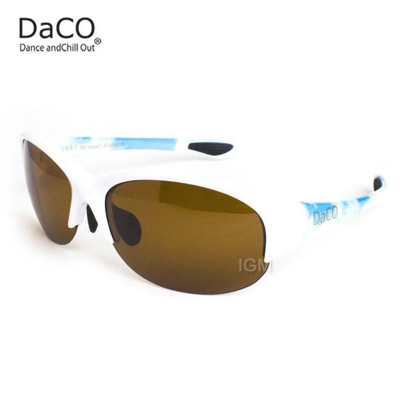 DaCO SURRY WH/SO/BP スポーツサングラス レディース ブラウン偏光レンズ ホワイト ブルー 空 UVカット 紫外線カット ゴルフ ドライブ テニス ウォーキング