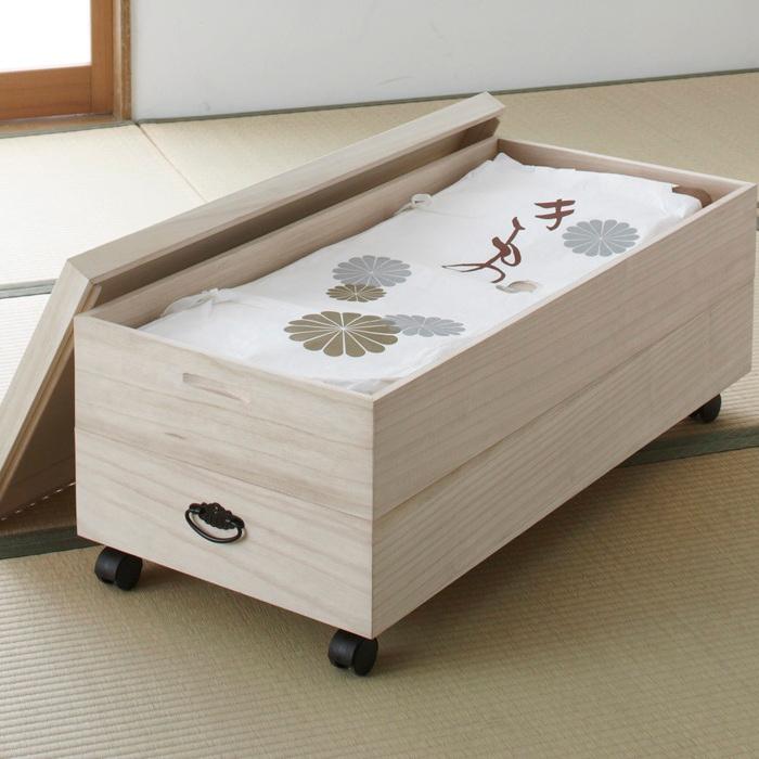 桐収納 日本製 品番902240 総桐衣装箱 移動が楽なキャスター付 天然